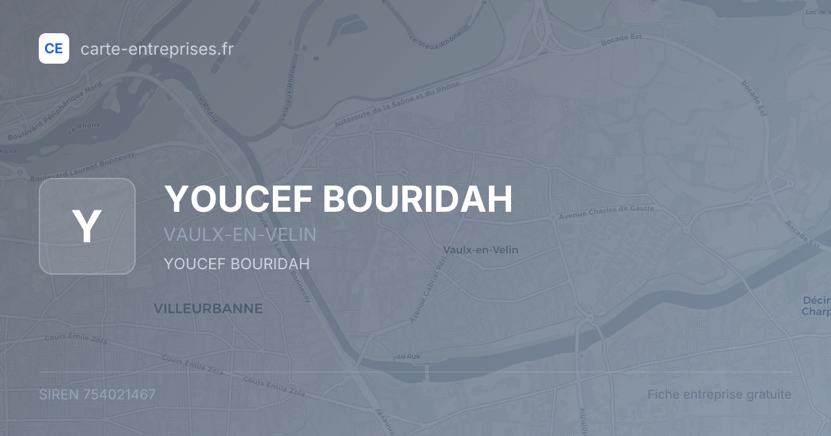 YOUCEF BOURIDAH — 754021467 — fiche entreprise
