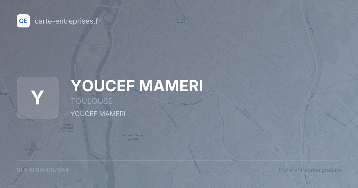 YOUCEF MAMERI — 999057664 — fiche entreprise