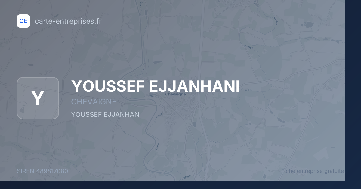 YOUSSEF EJJANHANI — 489817080 — fiche entreprise