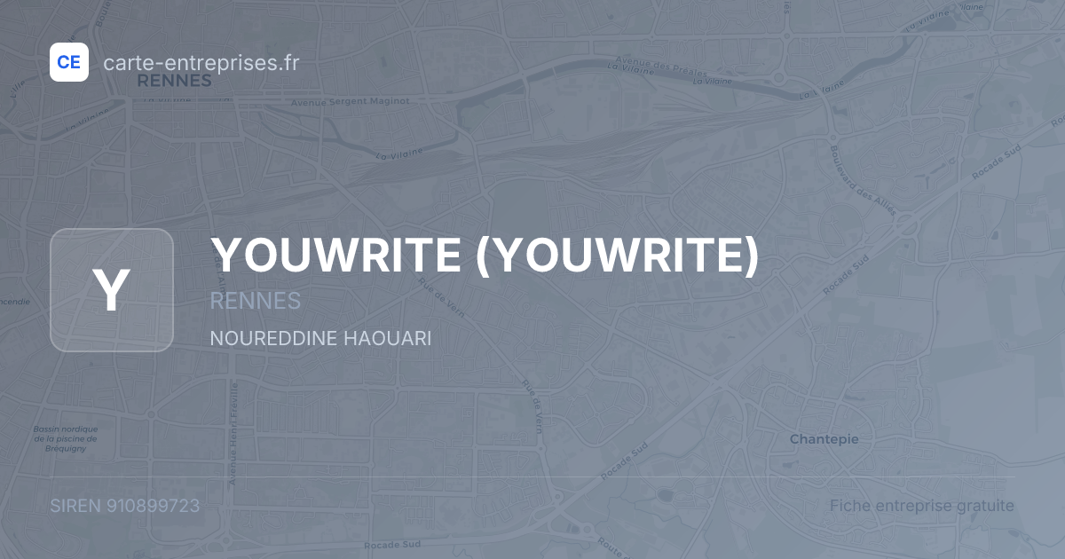 YOUWRITE — 910899723 — fiche entreprise