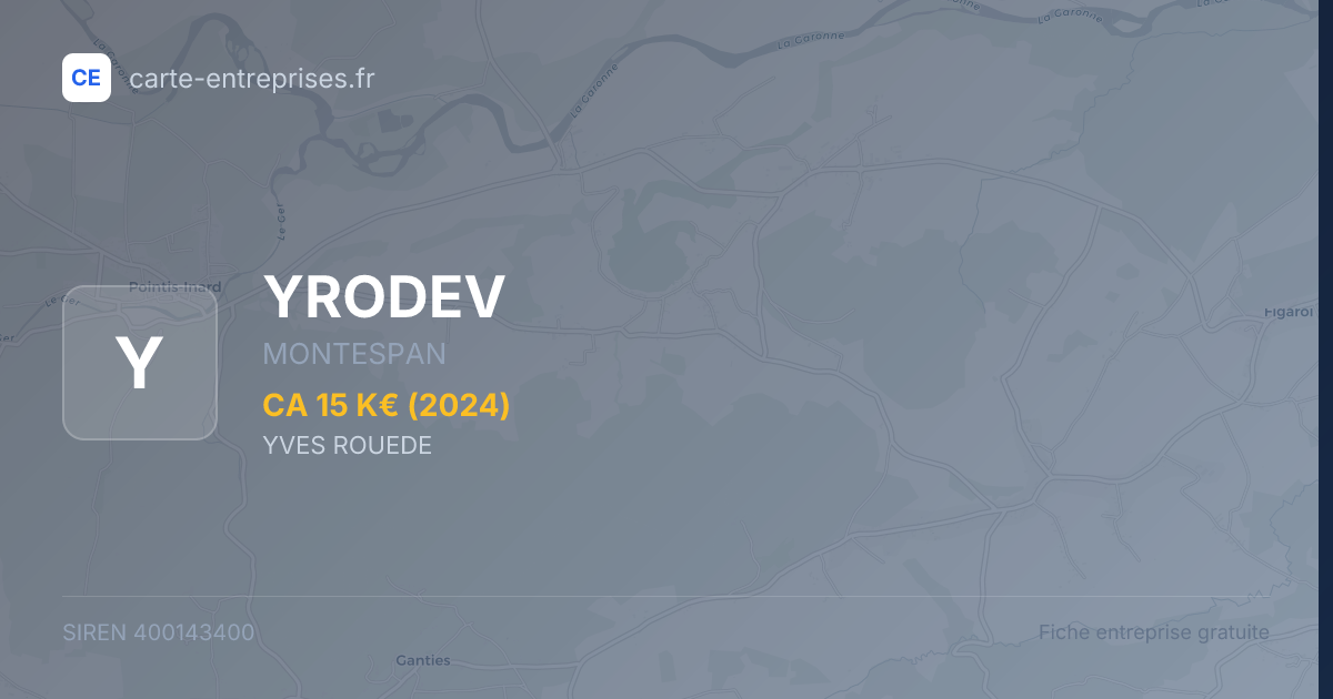 YRODEV — 400143400 — fiche entreprise