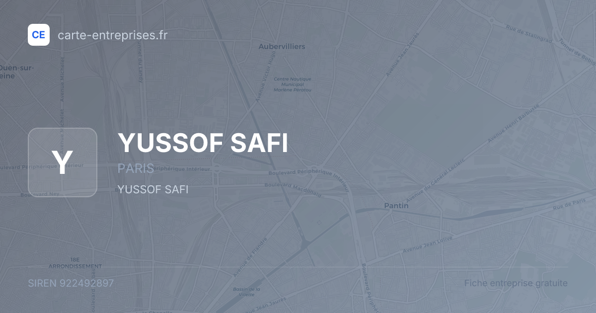 YUSSOF SAFI — 922492897 — fiche entreprise