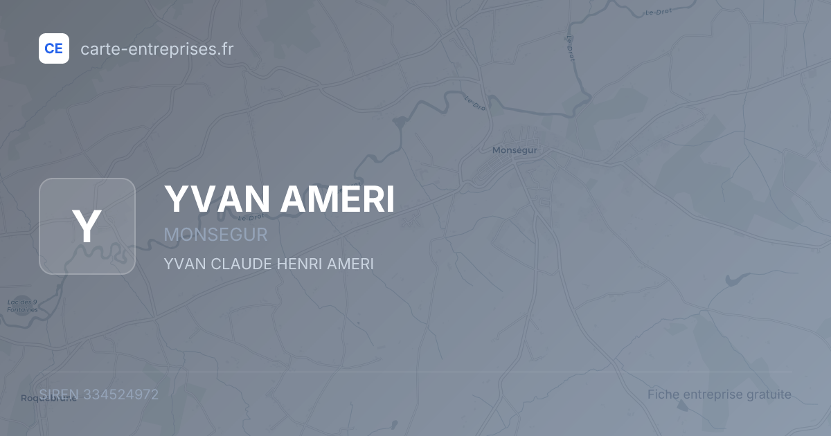 YVAN AMERI — 334524972 — fiche entreprise