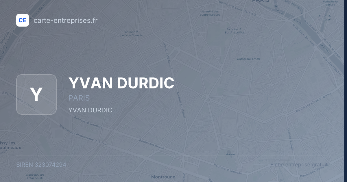 YVAN DURDIC — 323074294 — fiche entreprise