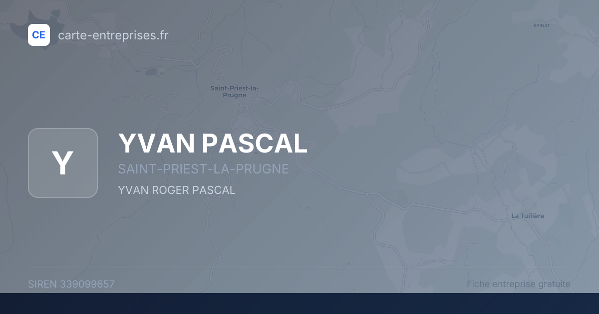 YVAN PASCAL — 339099657 — fiche entreprise