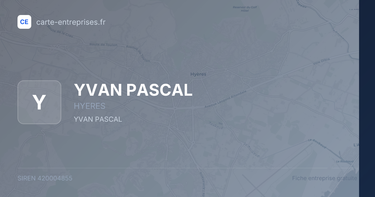 YVAN PASCAL — 420004855 — fiche entreprise