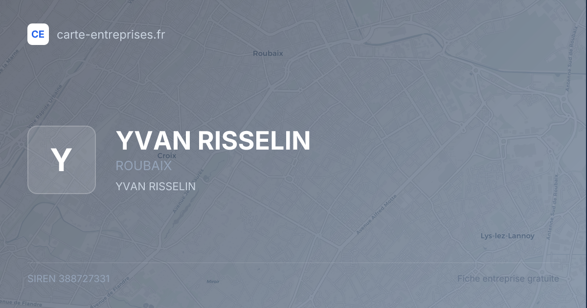 YVAN RISSELIN — 388727331 — fiche entreprise