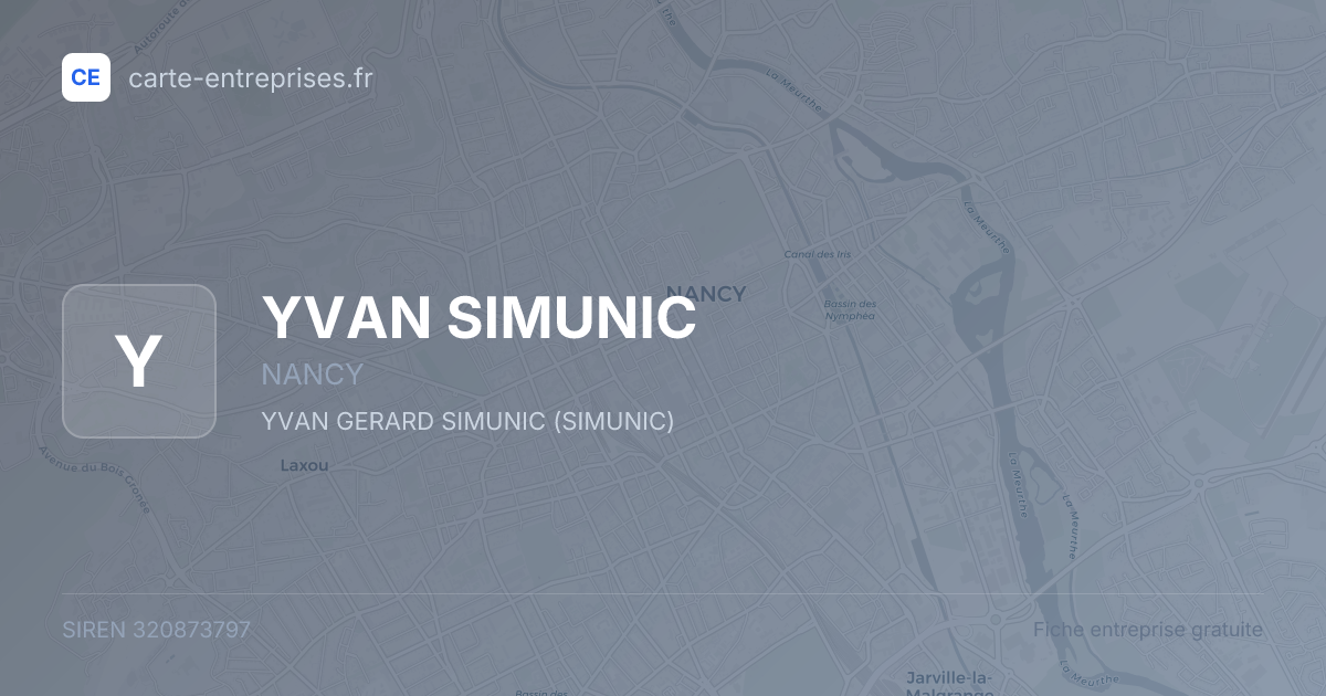 YVAN SIMUNIC — 320873797 — fiche entreprise
