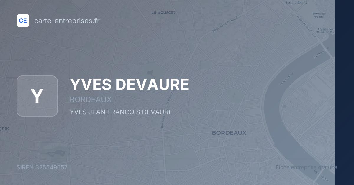 YVES DEVAURE — 325549657 — fiche entreprise