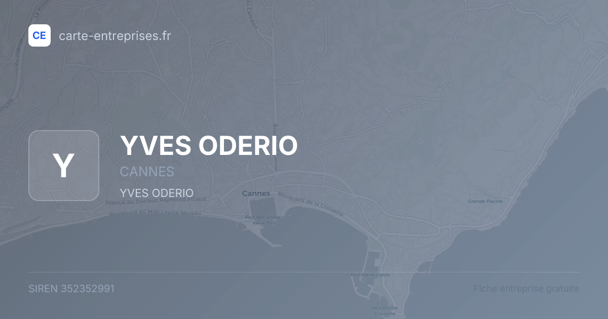 YVES ODERIO — 352352991 — fiche entreprise