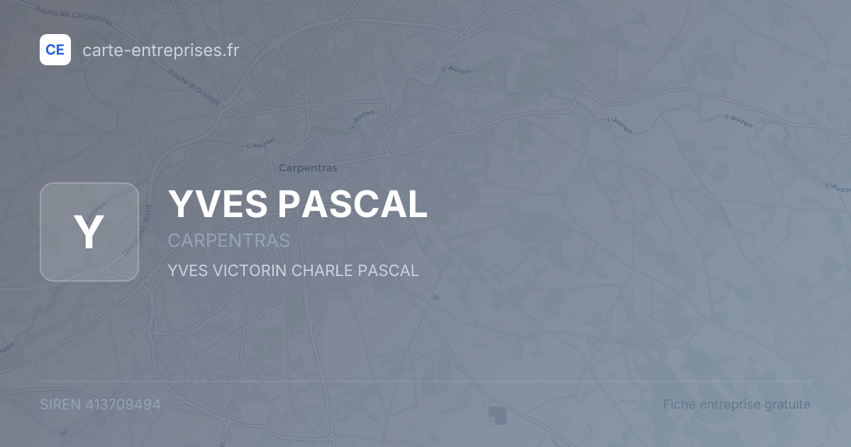 YVES PASCAL — 413709494 — fiche entreprise
