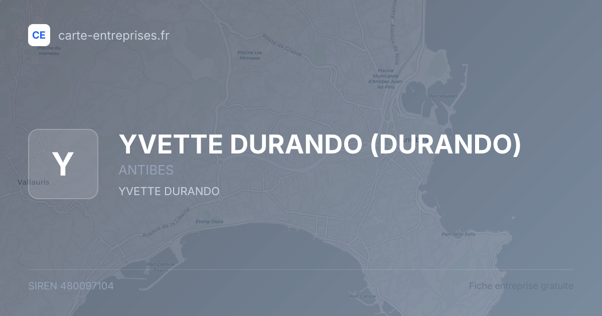 YVETTE DURANDO (DURANDO) — 480097104 — fiche entreprise