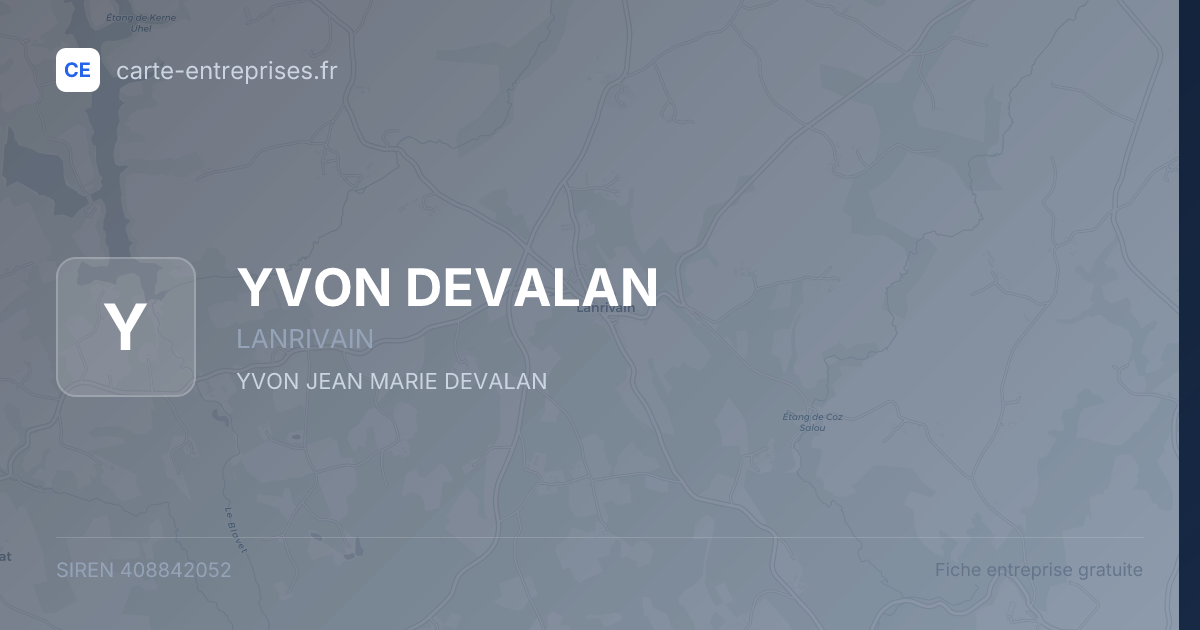 YVON DEVALAN — 408842052 — fiche entreprise