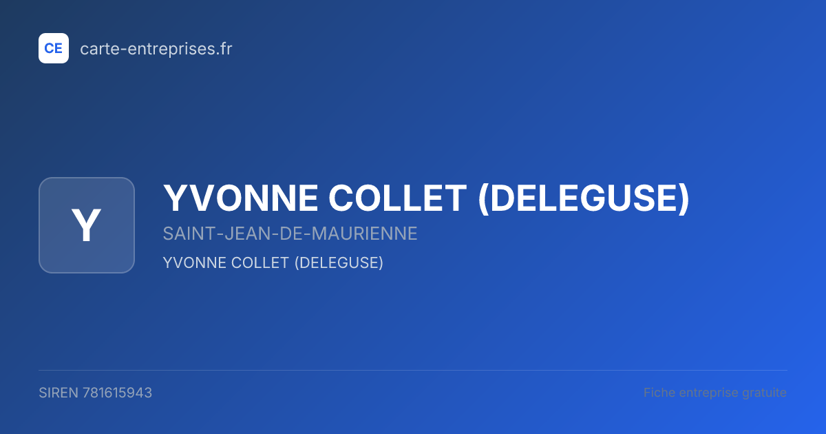 YVONNE COLLET (DELEGUSE) — 781615943 — fiche entreprise