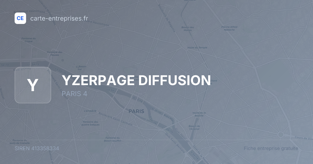 YZERPAGE DIFFUSION — 413358334 — fiche entreprise