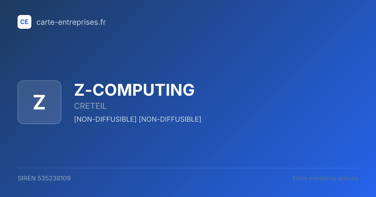 Z-COMPUTING — 535238109 — fiche entreprise