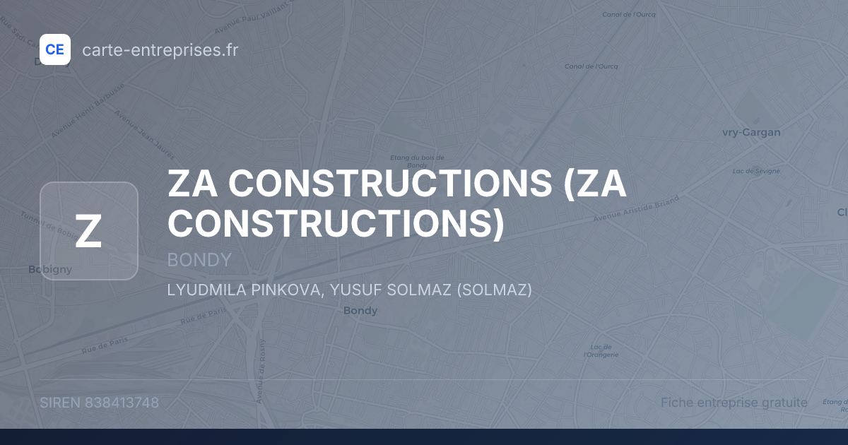 ZA CONSTRUCTIONS — 838413748 — fiche entreprise