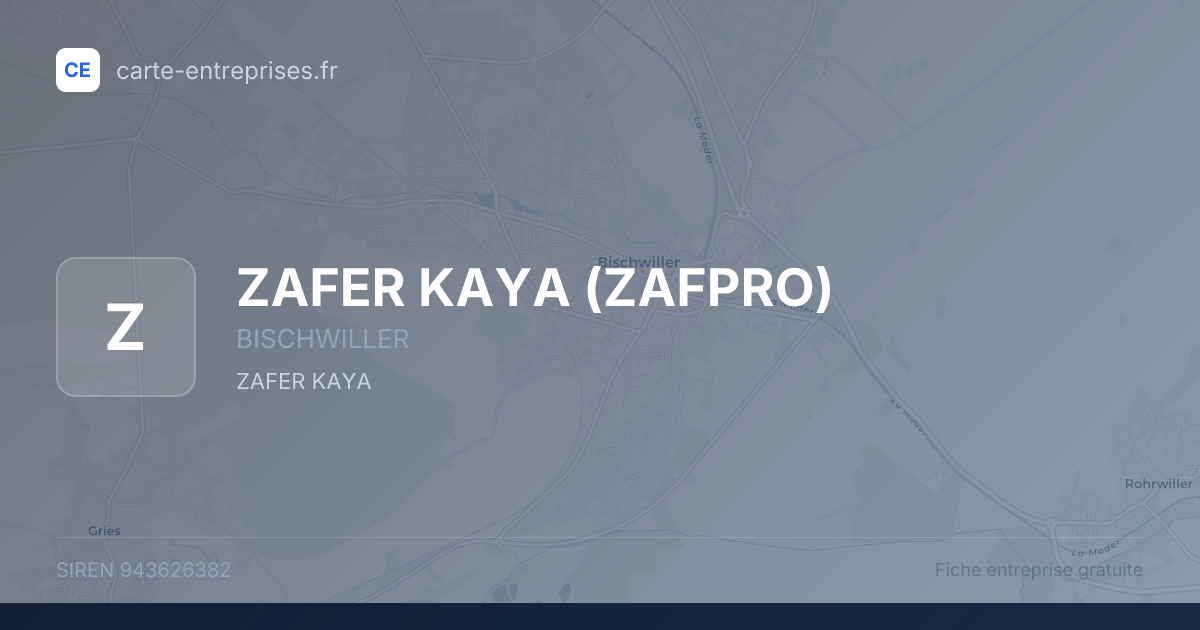 ZAFER KAYA (ZAFPRO) — 943626382 — fiche entreprise