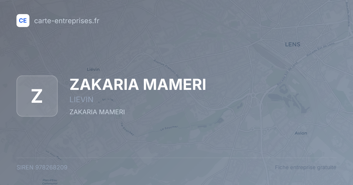ZAKARIA MAMERI — 978268209 — fiche entreprise