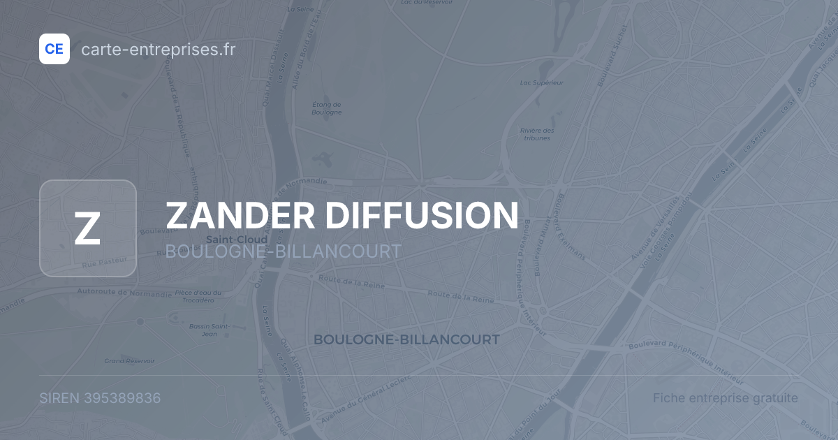 ZANDER DIFFUSION — 395389836 — fiche entreprise