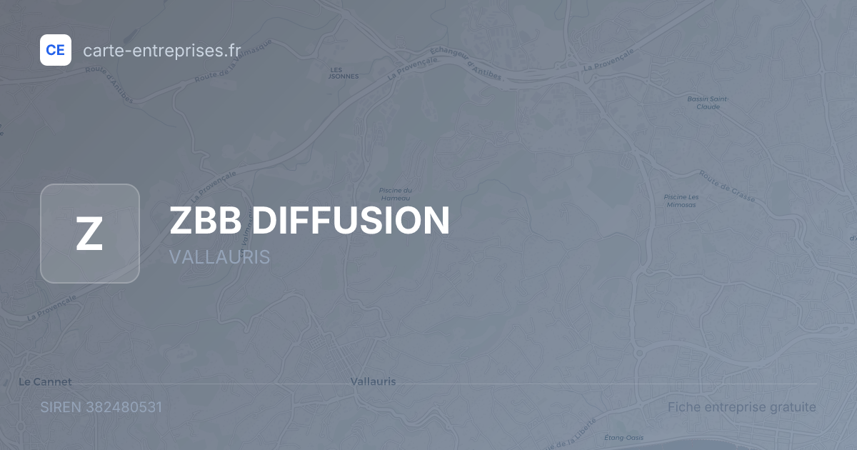 ZBB DIFFUSION — 382480531 — fiche entreprise