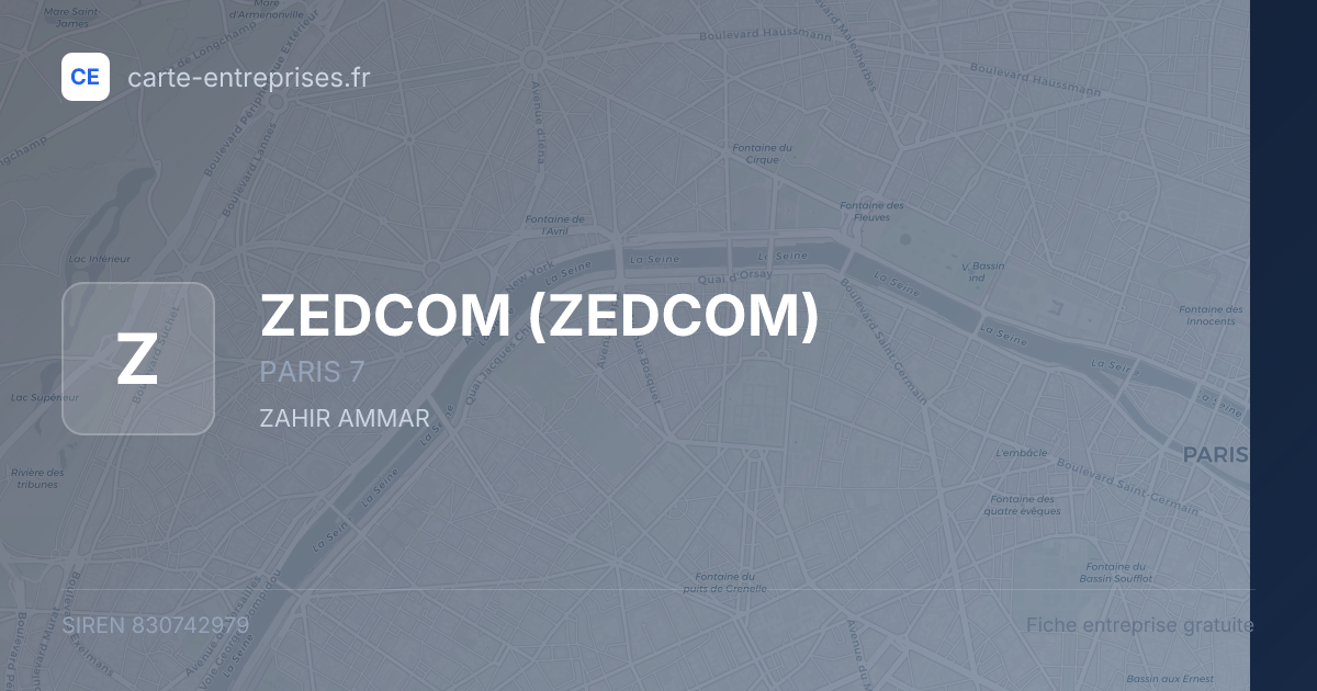 ZEDCOM — 830742979 — fiche entreprise
