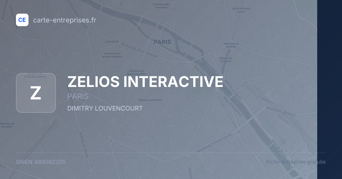 ZELIOS INTERACTIVE — 489092205 — fiche entreprise