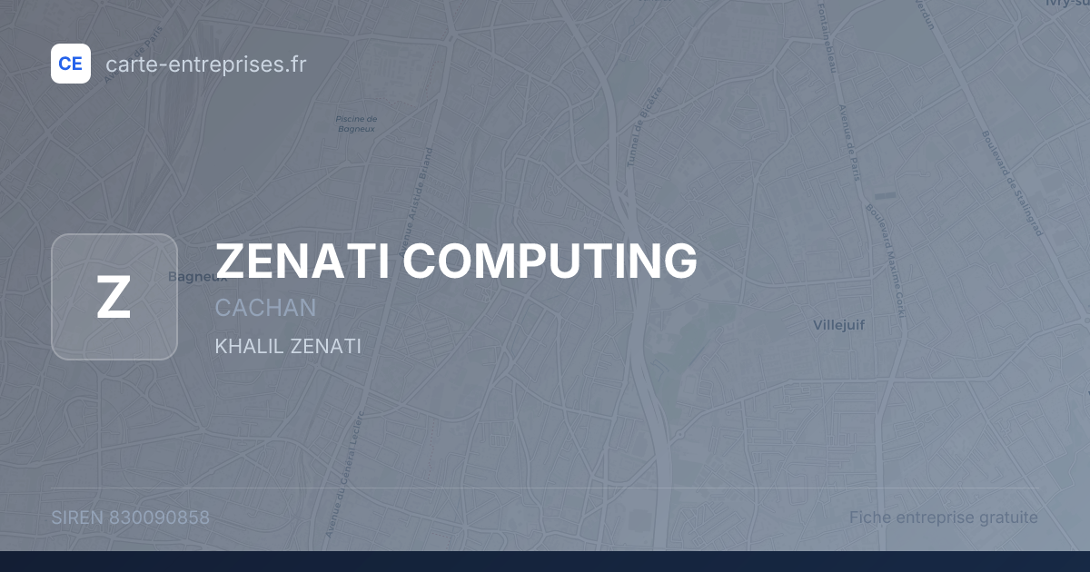 ZENATI COMPUTING — 830090858 — fiche entreprise