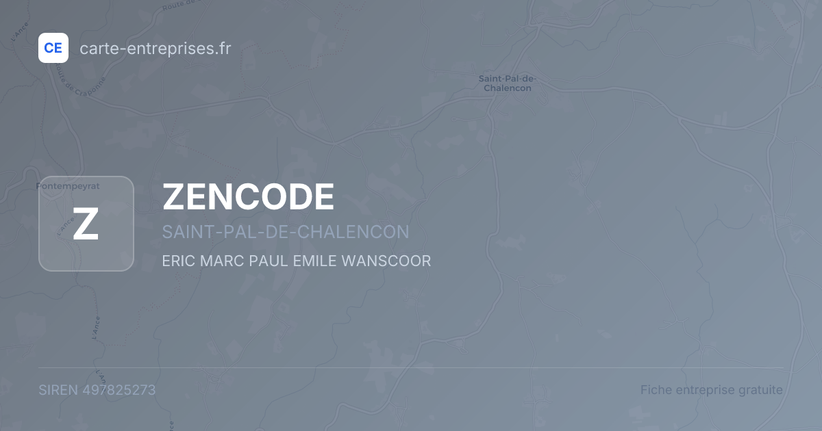 ZENCODE — 497825273 — fiche entreprise