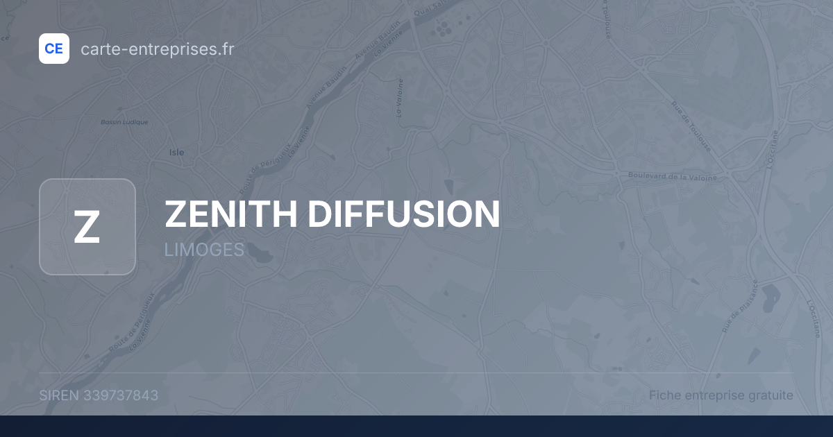 ZENITH DIFFUSION — 339737843 — fiche entreprise