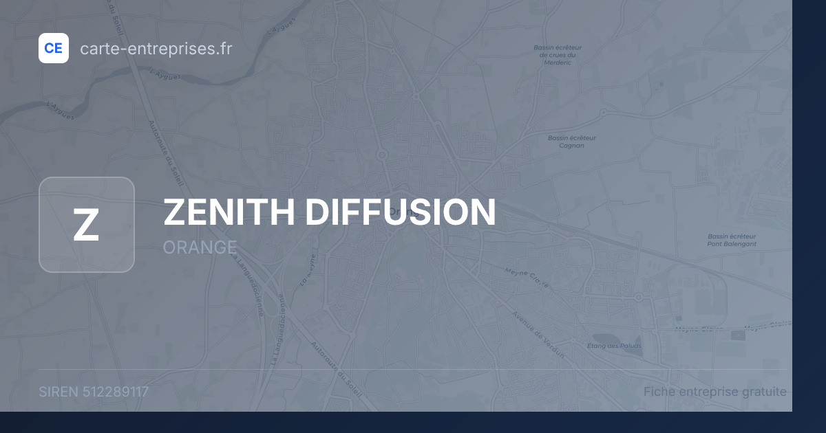 ZENITH DIFFUSION — 512289117 — fiche entreprise