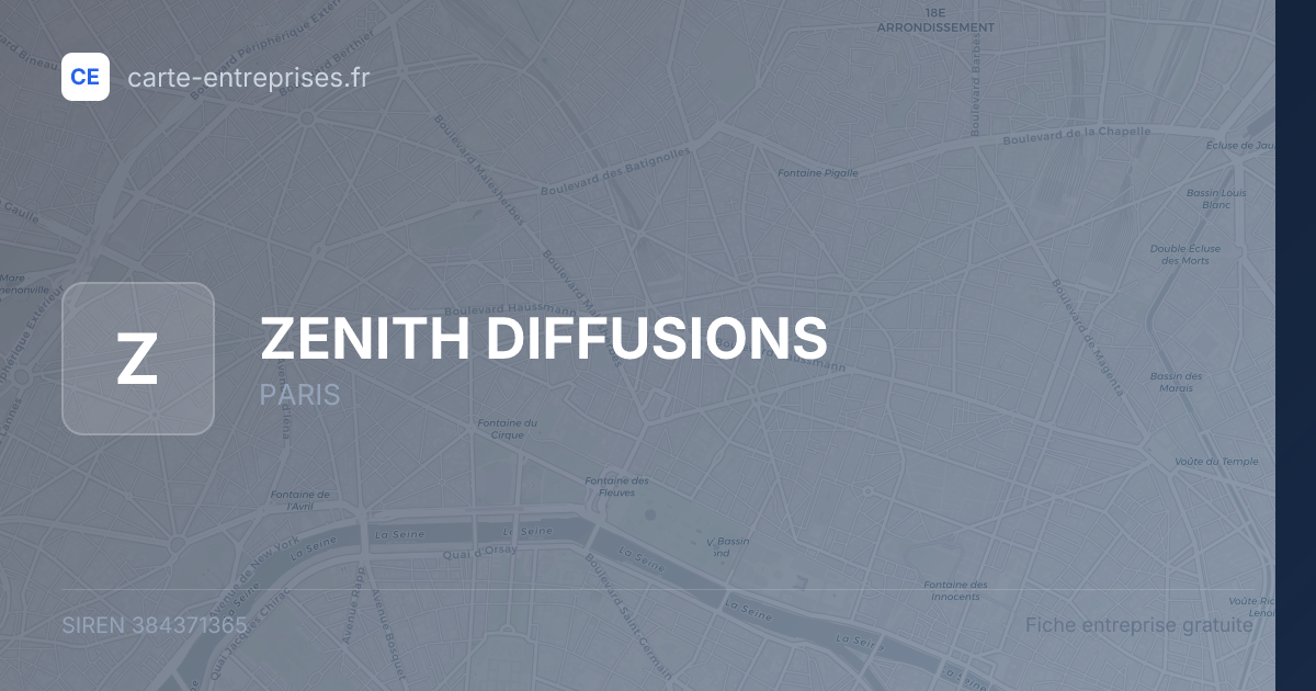 ZENITH DIFFUSIONS — 384371365 — fiche entreprise