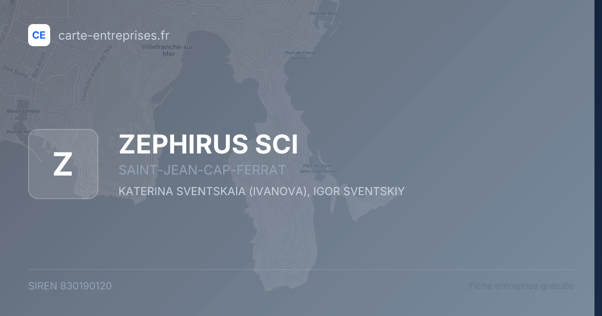 ZEPHIRUS SCI — 830190120 — fiche entreprise