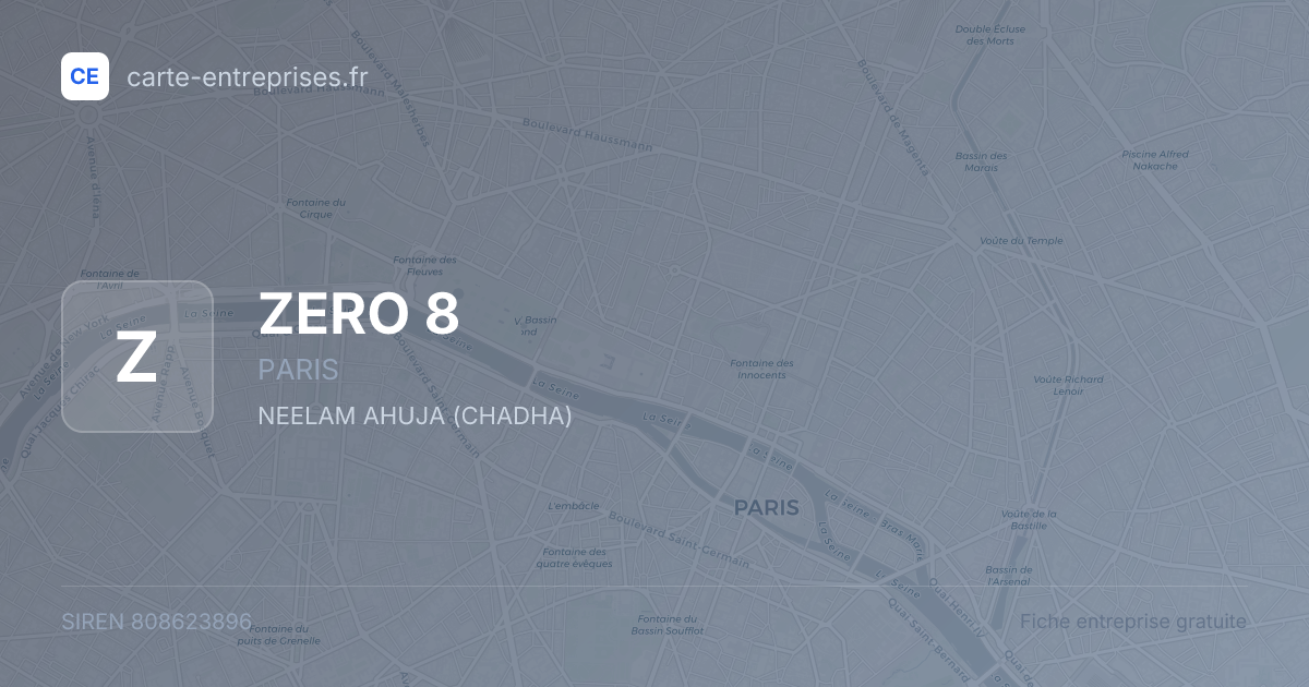 ZERO 8 — 808623896 — fiche entreprise