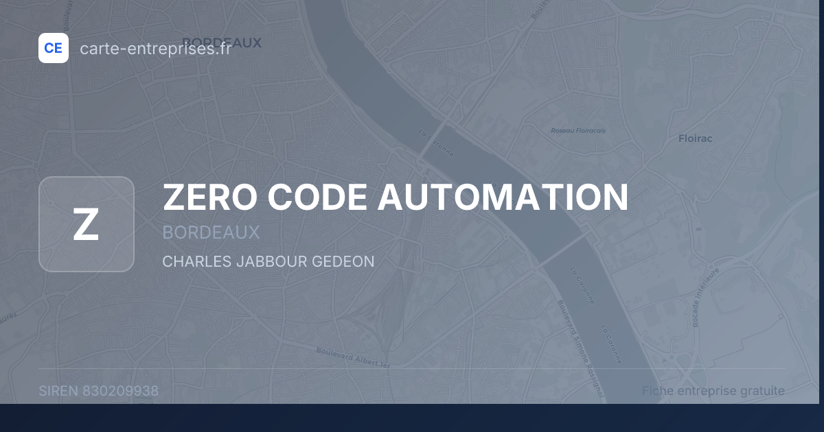 ZERO CODE AUTOMATION — 830209938 — fiche entreprise