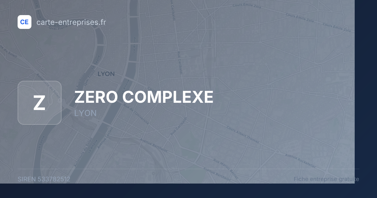 ZERO COMPLEXE — 533782512 — fiche entreprise