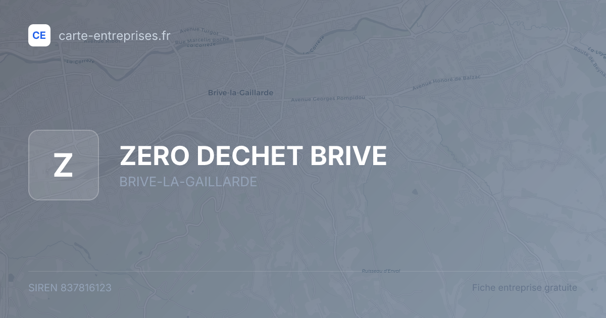 ZERO DECHET BRIVE — 837816123 — fiche entreprise