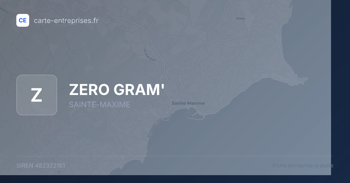 ZERO GRAM' — 482322161 — fiche entreprise