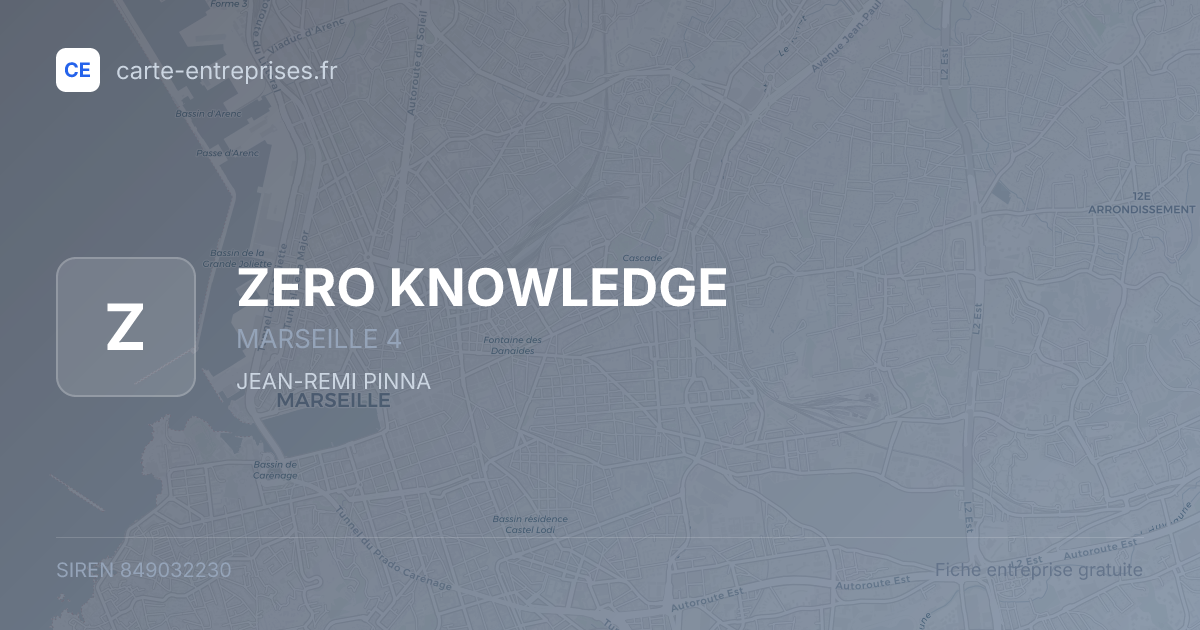 ZERO KNOWLEDGE — 849032230 — fiche entreprise
