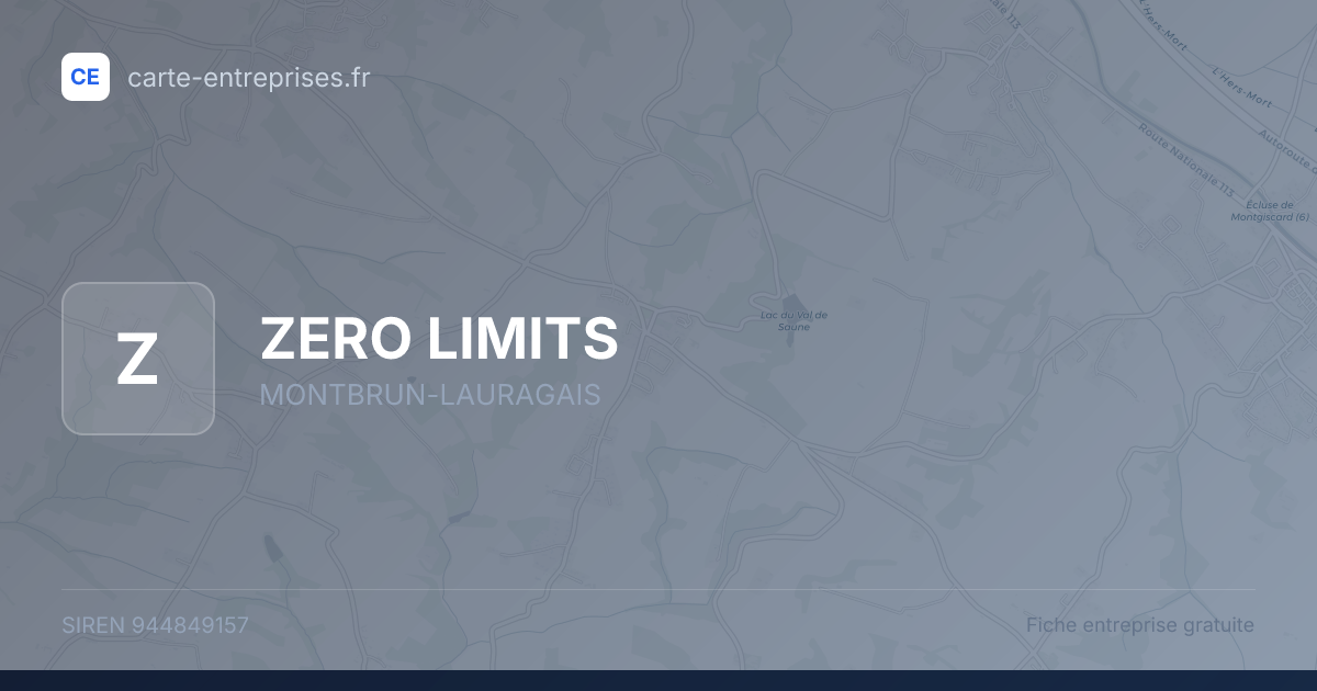 ZERO LIMITS — 944849157 — fiche entreprise