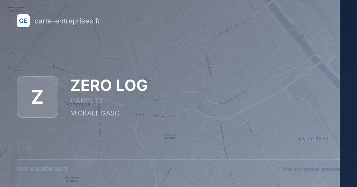 ZERO LOG — 879964013 — fiche entreprise