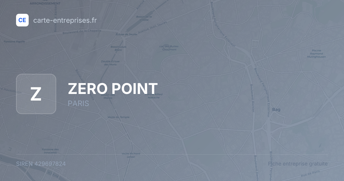 ZERO POINT — 429697824 — fiche entreprise