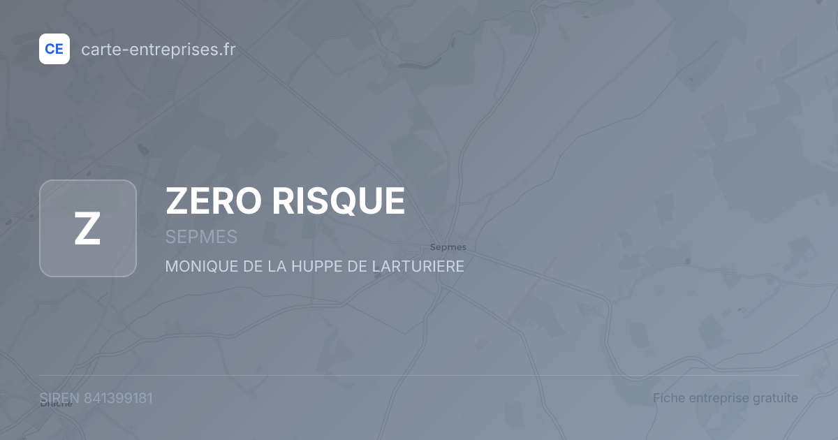 ZERO RISQUE — 841399181 — fiche entreprise