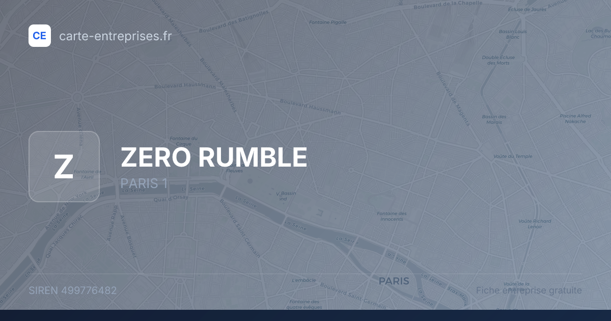 ZERO RUMBLE — 499776482 — fiche entreprise