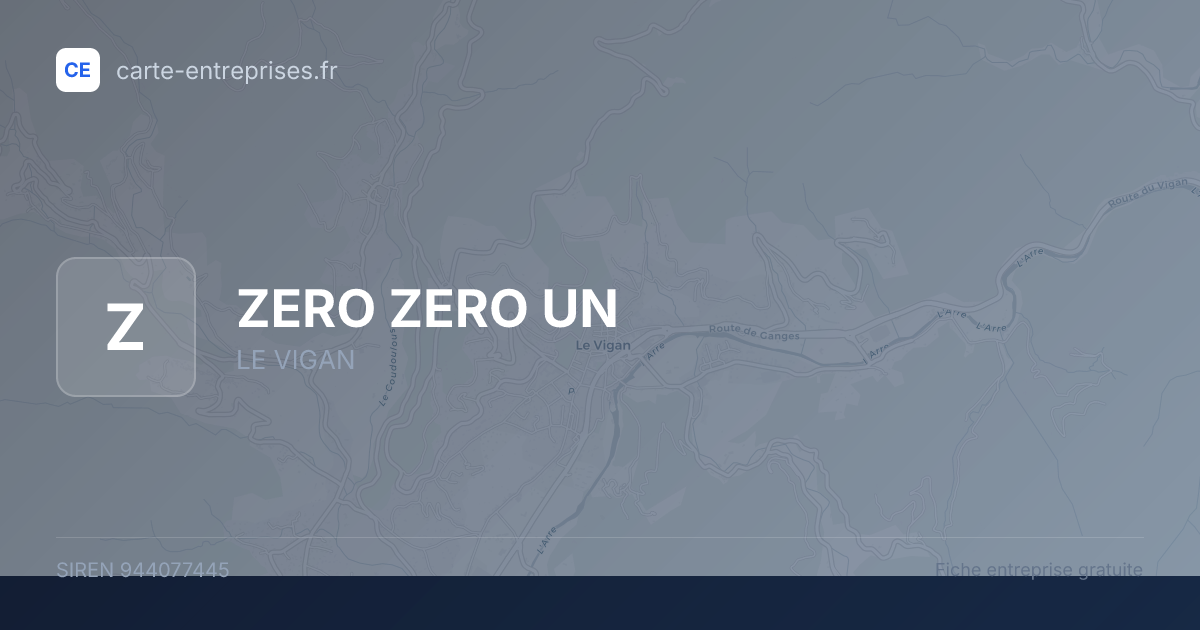 ZERO ZERO UN — 944077445 — fiche entreprise