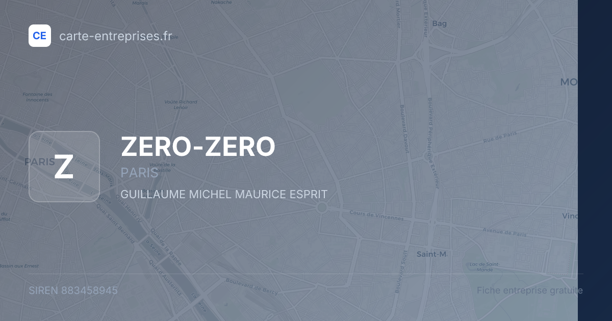 ZERO-ZERO — 883458945 — fiche entreprise