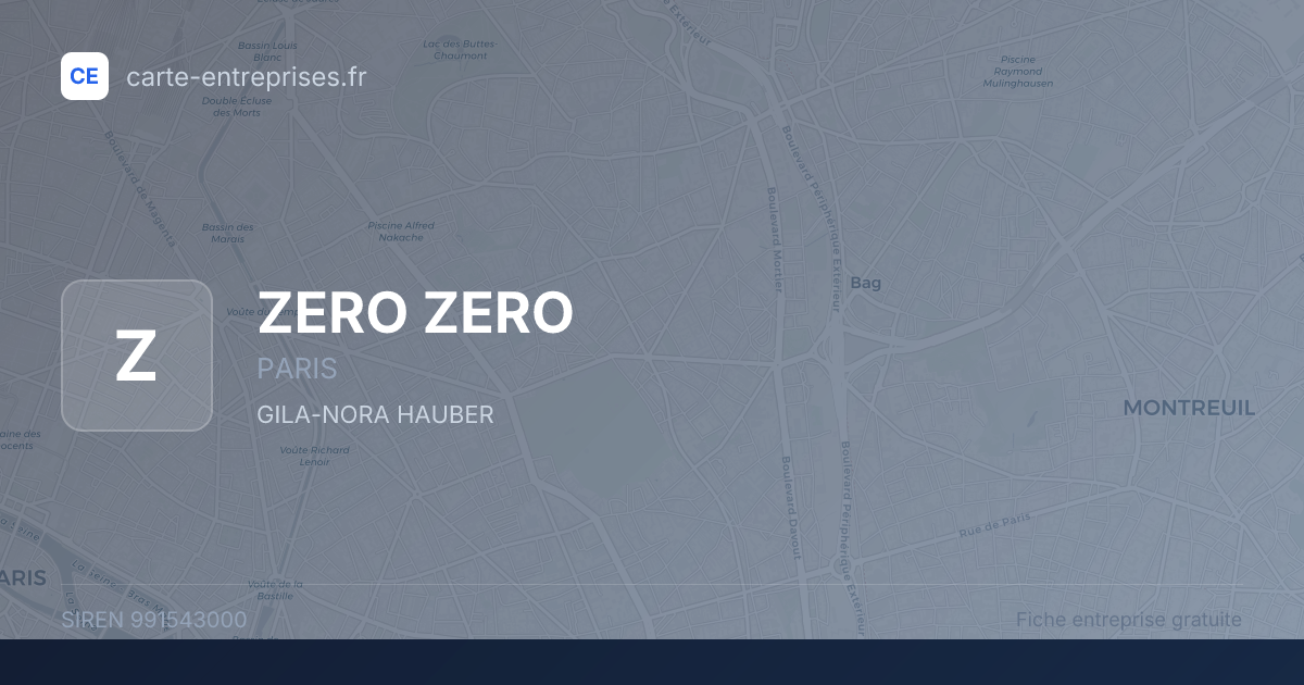 ZERO ZERO — 991543000 — fiche entreprise