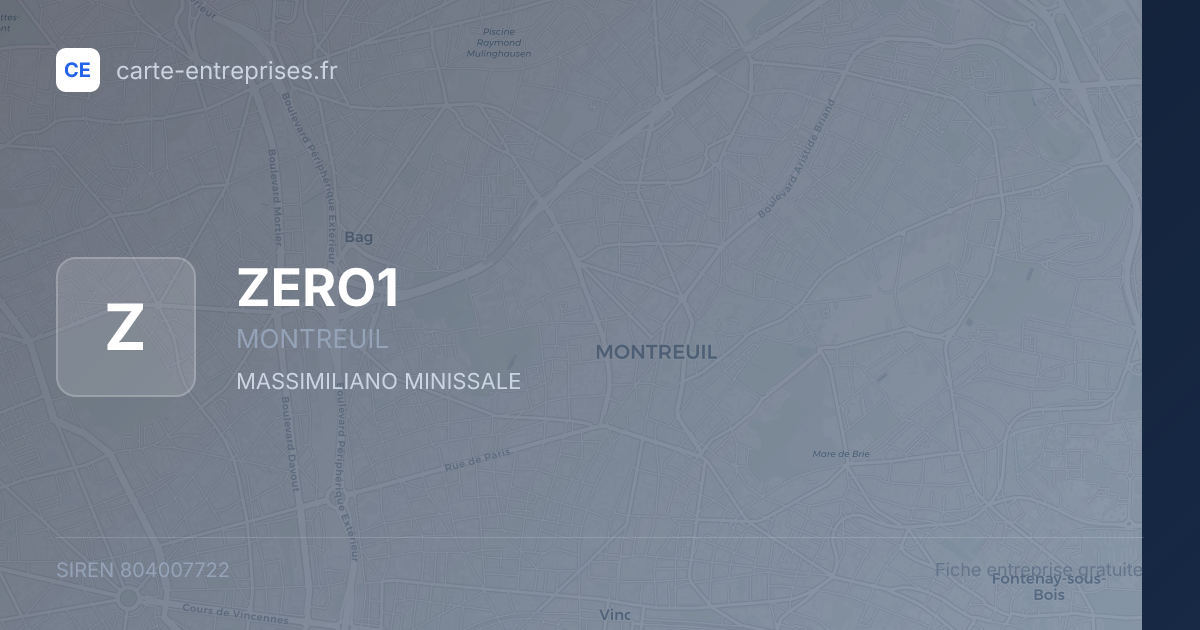 ZERO1 — 804007722 — fiche entreprise