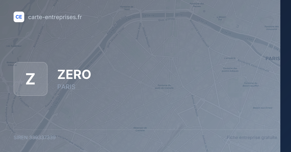 ZERO — 339337339 — fiche entreprise