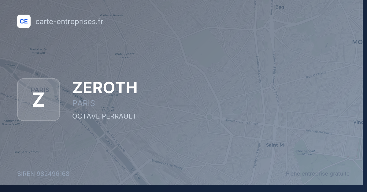 ZEROTH — 982496168 — fiche entreprise